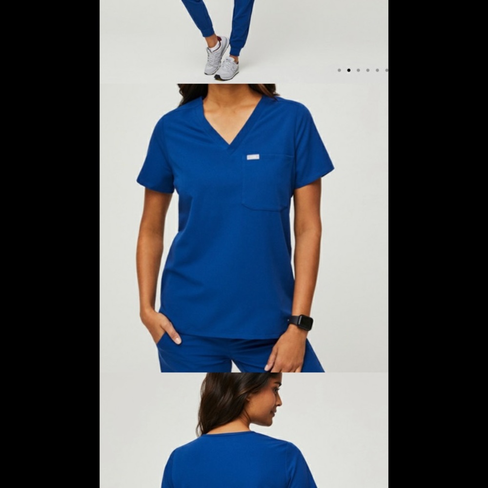 Limited Edition Catarina One Pocket Scrub top electric blue